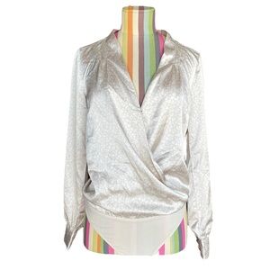 Abercrombie & Fitch Beige Cheetah Print Long Sleeve Bodysuit 0996